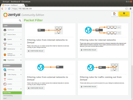 zentyal firewall screenshot